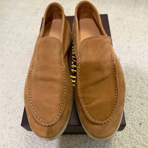 Men's Suede Slip-On Loafers in Cognac